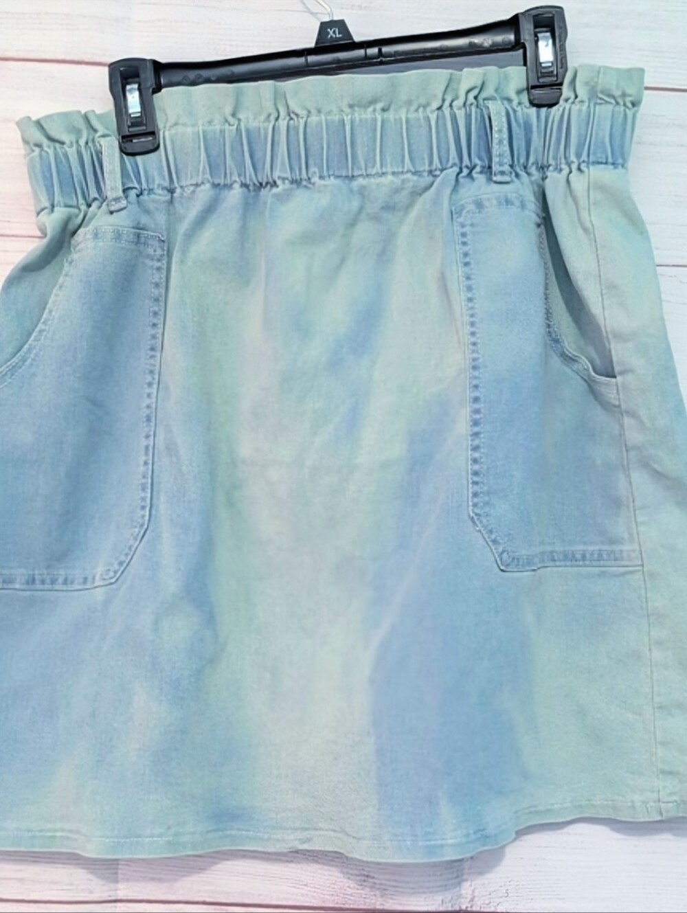 Kancy Kole Stylish High Waisted Denim Adorable 🤩 Paper Bag Skirt Size 2XL